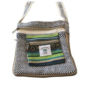 Handmade Himalayan Hemp Shoulder Cross Body Bag Boho Aztec Southwest Hippie